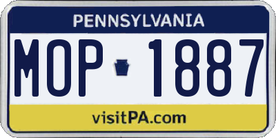 PA license plate MOP1887