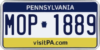 PA license plate MOP1889