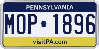 PA license plate MOP1896