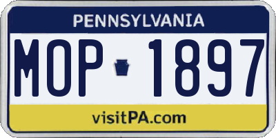 PA license plate MOP1897