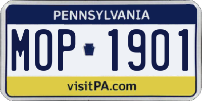 PA license plate MOP1901