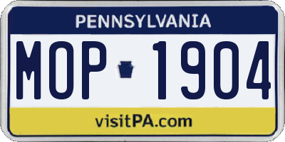 PA license plate MOP1904