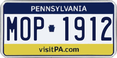 PA license plate MOP1912
