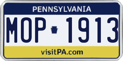 PA license plate MOP1913
