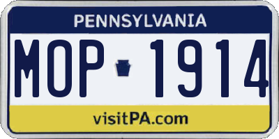 PA license plate MOP1914