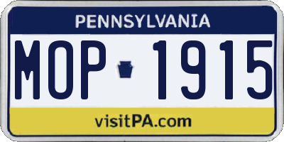 PA license plate MOP1915