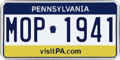PA license plate MOP1941