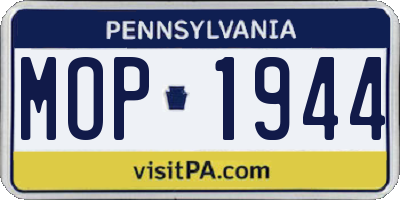 PA license plate MOP1944