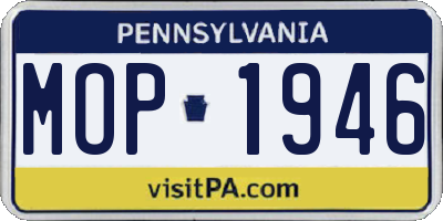 PA license plate MOP1946
