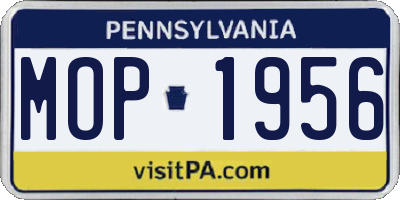 PA license plate MOP1956