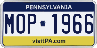 PA license plate MOP1966