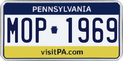 PA license plate MOP1969