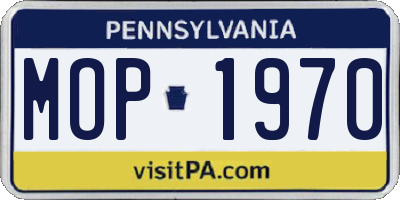 PA license plate MOP1970
