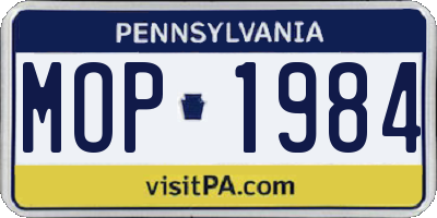 PA license plate MOP1984