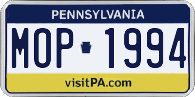 PA license plate MOP1994