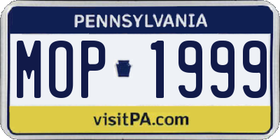 PA license plate MOP1999