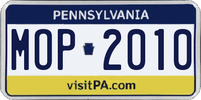 PA license plate MOP2010