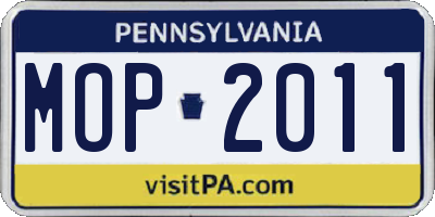 PA license plate MOP2011