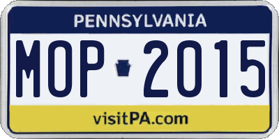 PA license plate MOP2015