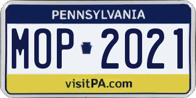 PA license plate MOP2021