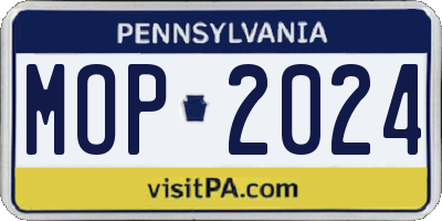 PA license plate MOP2024