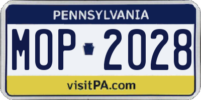 PA license plate MOP2028