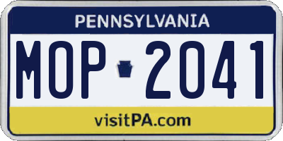 PA license plate MOP2041