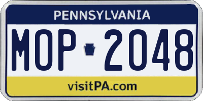 PA license plate MOP2048