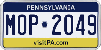 PA license plate MOP2049