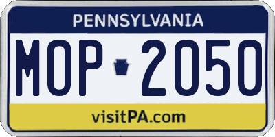 PA license plate MOP2050