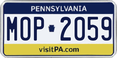 PA license plate MOP2059