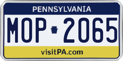 PA license plate MOP2065