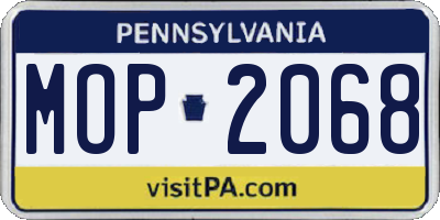 PA license plate MOP2068