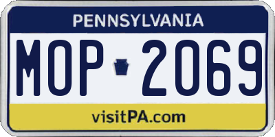 PA license plate MOP2069