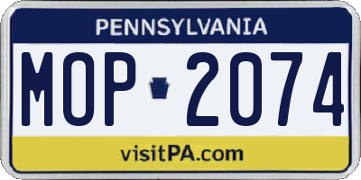 PA license plate MOP2074