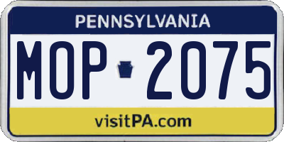 PA license plate MOP2075