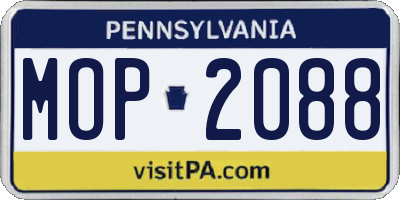 PA license plate MOP2088
