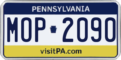 PA license plate MOP2090