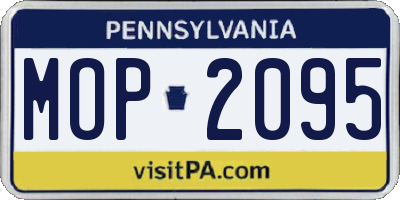 PA license plate MOP2095