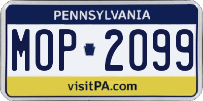 PA license plate MOP2099