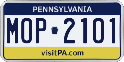 PA license plate MOP2101