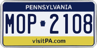 PA license plate MOP2108