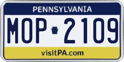 PA license plate MOP2109
