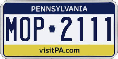 PA license plate MOP2111