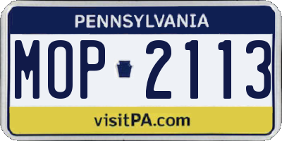 PA license plate MOP2113