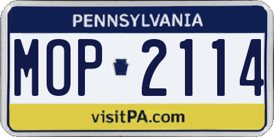 PA license plate MOP2114