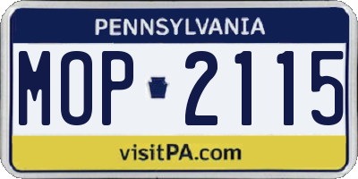 PA license plate MOP2115
