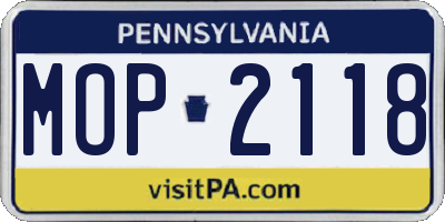 PA license plate MOP2118