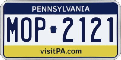 PA license plate MOP2121