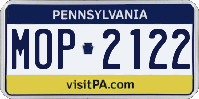 PA license plate MOP2122
